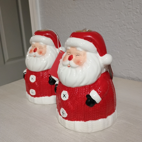2) SET Martha Stewart Santa Taper Candle Holder Christmas New - Picture 3 of 6